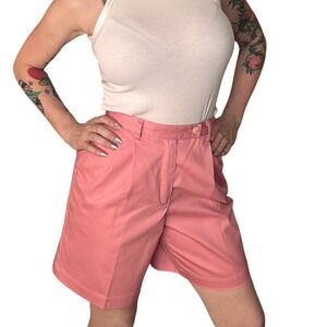 Vintage Liz Sport High Waisted Pleated Bermuda Shorts Womens Cotton 90s Shorts